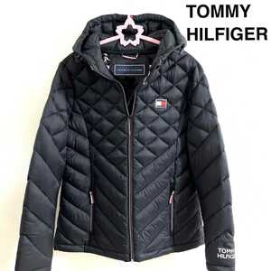 トミーヒルフィガー 新品 ブラック 黒 フラッグ パーカー ブランド ダウンジャケット ダウンコート TOMMY HILFIGER アウター レディース