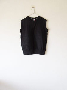 homspun / ホームスパン 40/2天竺ノースリーブプルオーバー F BLACK * カットソー シャツ Tシャツ