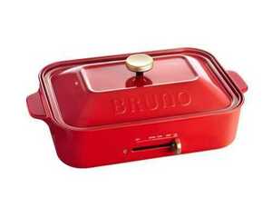 BRUNO ブルーノ コンパクトホットプレート レッド BOE021-RD 本体 プレート (平面・たこ焼き) 