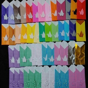 現物渡しです。折り紙　お箸袋(鶴)　50袋!　１枚の折り紙で出来ています。お箸入れ　お・も・て・な・し　ハンドメイド　ツル　つる