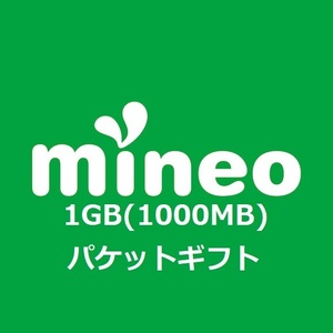 mineo パケットギフトコード 1GB 1000MB マイネオ 