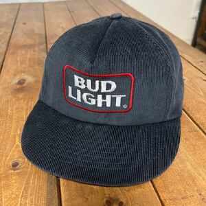 ヴィンテージキャップ　USA製　BUD LIGHT コーデュロイキャップ キャップ帽子 トラッカーキャップ 
