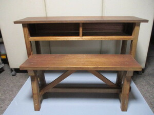 昭和レトロ・ヴィンテージ・木製机椅子・学校・学習塾・1100x355x670