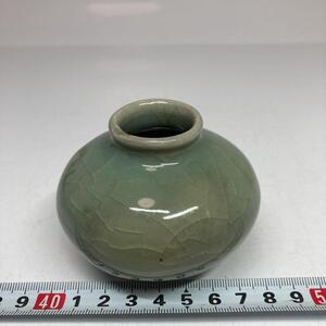 時代青磁小壺 7cm E121 ゆ0614 ④