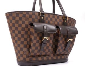 【使用わずか】LOUIS VUITTON ルイヴィトン ショルダーバッグ マノスクGM ダミエ キャンバス エベヌ 廃盤商品
