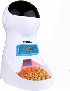 【期間限定】 Iseebiz 自動給餌器 猫 犬 タイマー 10秒録音 自動餌やり機 えさやり 自動給餌機 オートフィーダ コードカバー付 管MEs12Yh3
