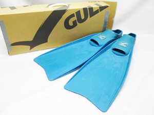 GULL ガル SUPER MEW スーパーミュー フルフラット ラバー フィン サイズM 24cm 箱付き ブルー ダイビング 管理U1205A