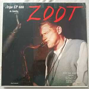 【米オリジナル盤】ZOOT SIMS QUARTET/ZOOT ARGO LP608 黒銀MONO 深溝 光沢カバー