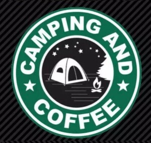 キャンプ テント ステッカー アウトドア コーヒー スタバ色 焚き火 