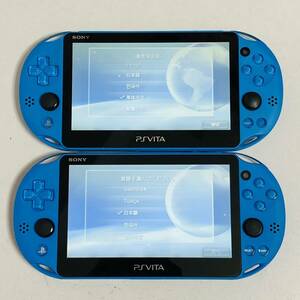 【動作品】SONY ソニー PlayStation Vita Wi-Fiモデル アクアブルー PCH-2000ZA23 本体 2個セット 現状品