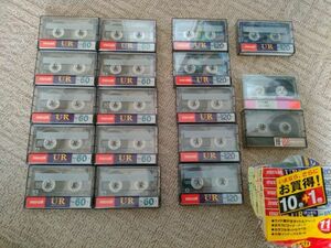 未使用カセットテープ　Maxell　UR120　UR60　生テープ16本　（＋おまけ　HF120　AE90）　