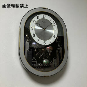 【動作品】RHYTHM スモールワールドクオラム からくり時計 メロディ オルゴール