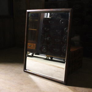 北海道民芸 樺材 木製ミラー 鏡 姿見 壁掛鏡 ウォールミラー 壁掛けミラー ビンテージ インテリア 小道具 アンティーク店舗什器