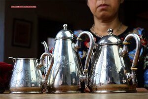 美麗 SILVER フレンチ アンティーク 純銀P.ルイ16世様式 シルバー紅茶珈琲コーヒーポット ティーポット オリエンタル姿形 ティーセット