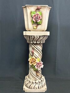 【B013】西洋陶器 置物 インテリア 花台/花瓶 高さ約70cm フラワースタンド アンティーク コラム＆ポット b