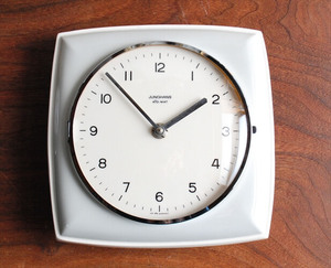 訳あり ドイツ製 Junghans 壁時計 ユンハンス 電池式 壁掛け時計 セラミック キッチンクロック アンティーク ig2846