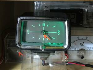 修理済・完動品☆1967年頃、旧車用ダッシュボード時計jeco汎用品410ブルーバード日産LED化済（電球別添）当時物1960年代