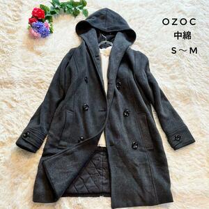 ozoc オゾック　フーディー　中綿ロングコート　キルティング　オーバーサイズ　グレー系　S〜M