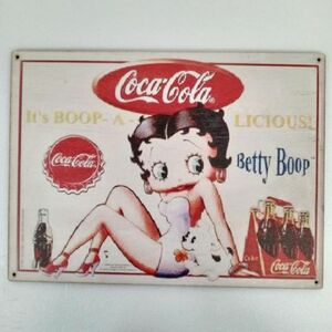 (222) Betty Coca-Cola コカ・コーラ ベニヤ 看板 レトロ