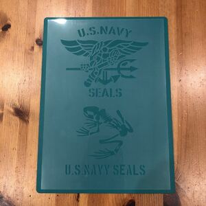 No.163 ステンシルシート U.S.NAVY SEALS スカルフロッグ　US NAVY ネイビー　フロッグマン　アメリカ軍　シールズステンシルプレート 男前