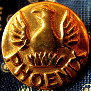 【チェンジボタン】PHOENIX 不死鳥柄 1900年代 ビンテージ カバーオール用 古着 Vintage work button for chore coat jacket