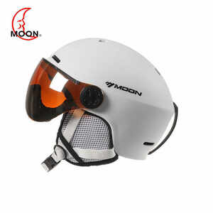 ムーンゴーグルスキーヘルメット一体成形ー Pc + EPS アウトドアスポーツスキースノーボードスケート WHITE 白