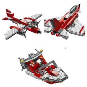  ３in１送料無料即決希望 レゴ クリエイター・ソニックブーム 5892 超高速ジェット、二重プロペラの飛行機、高速ボート ライトパーツ LEGO