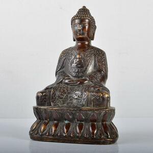 仏教美術　大清御制款　古銅　チベット仏　仏像　置物　V　R4468