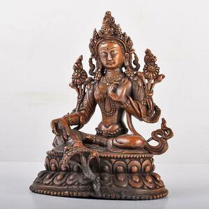 仏教美術　古銅　チベット仏　仏像　置物　M　R4042