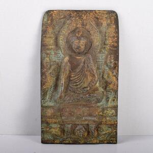 中国　古銅鍍金　チベット仏　仏像　置物　C　R2945