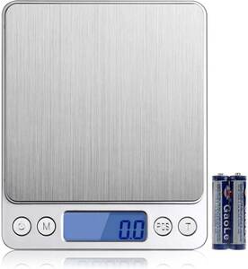 デジタルスケール 電池付き 3000g 0.1g 計り キッチン 電子秤 クッキングスケール 計量器 デジタル はかり 計り デジタル 安い 