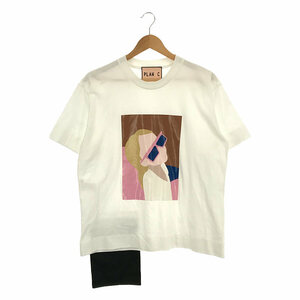 【美品】 Plan C / プランシー | 2020AW | ガール プリント ポケット付き Tシャツ | L | ホワイト | レディース