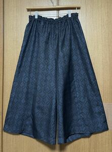 着物リメイク 大島のガウチョパンツ　ワイドパンツ　スカート風　フリーサイズ