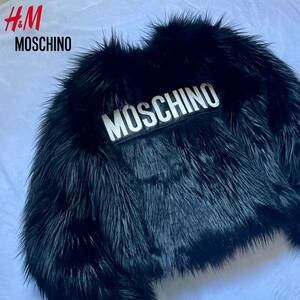 【希少】H&M × Moschino ファーブルゾン ブラック XS size