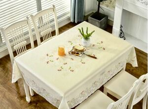 テーブルクロス長方形 北欧 テーブルカバー 撥水防水防油135*180 緑ピンク花柄