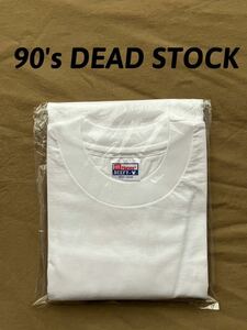 デッドストック/90s Hanes BEEFY-T 白/ホワイト 半袖Tシャツ カットソー 90s usaヴィンテージ古着 クルーネック supreme ビッグシルエット