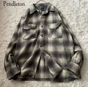ヴィンテージ　50s〜60sペンドルトン　オンブレチェック　オープンシャツ　pendleton バージンウール100%