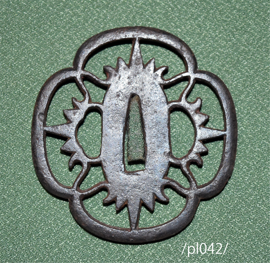 Tsuba Watermark Design of Gear Period Unknown Iron /pl042/