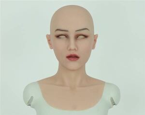 フィメールマスク シリコン　女装　コスプレ　白い肌　アイボリーホワイト