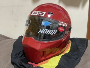 新品未使用SIMPSONヘルメットSB13赤59CM シンプソン　スーパーバンディット13 レッド　フルフェイスヘルメット 