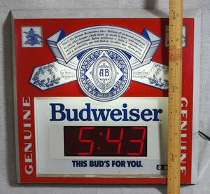 207 倉庫整理 非売品 &#34;Budweiser&#34; デジタル時計付き看板 U.S.A.仕様