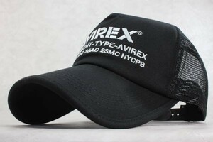 大きいサイズ XL アヴィレックス AVIREX NUMBERRING メッシュキャップ BK　野球帽