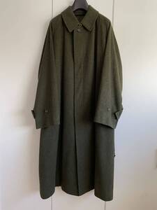 極美品 Vintage バーバリー Burberrys 英国製 一枚袖 LODENアルパカ オリーブ ローデンコート バルマカーン メンズ 50RL
