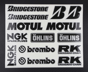 【新品】Bridgestone MOTUL NGK brembo OHLINS BS ブリジストン デカールです♪ M228