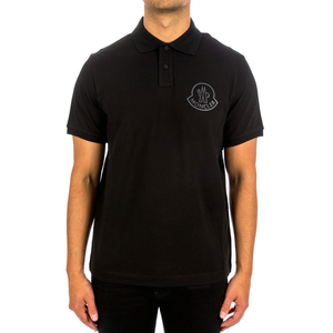 送料無料 63 MONCLER モンクレール 8A71710 84556 ブラック ロゴ 半袖 ポロシャツ size 2XL