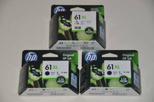 HP純正インク 61XL 増量タイプ カラー ブラック 計3個セット