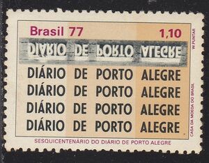 ブラジル切手　新聞「Diario De Porto Alegre」発刊200年記念　1977