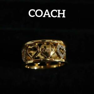 【匿名配送】COACH コーチ リング 指輪 12号 ゴールド ハート