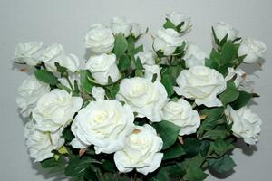 ● バラ 花4個 X 12本 造花 アート インテリア フラワーアレンジメント アーティシャルフラワー 白 花材 材料 薔薇 ローズ No.2