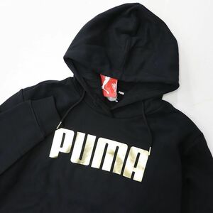 新品 プーマ PUMA レディース コットン スウェット フーディー パーカー ジャケット Mサイズ 黑金
